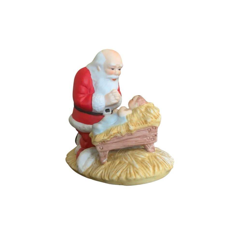 Vintage 1983 The Kneeling Santa by Roman Baby Jesus Christmas Figurine READ